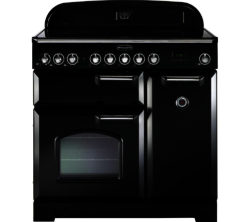RANGEMASTER  Classic Deluxe 90 Electric Induction Range Cooker - Black & Chrome